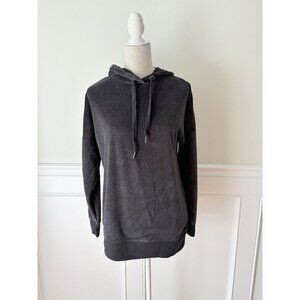 Aeropostale Black Velour Hoodie XS/S Soft & Cozy Pullover Sweatshirt With Hood